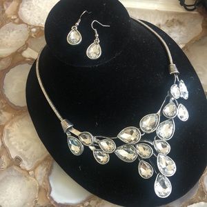 Stunning Crystal Vine Statement/Earring Set-Boutique